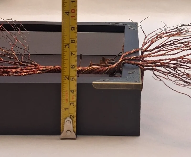 Unique creative hand made 3D wire tree shadow box art