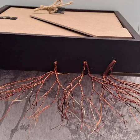 Unique creative hand made 3D wire tree shadow box art