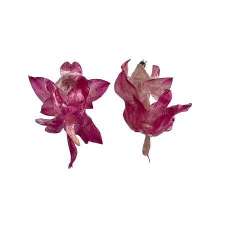 Handmade Resin Flower Earrings – Real Winter Cactus, Botanical Jewelry