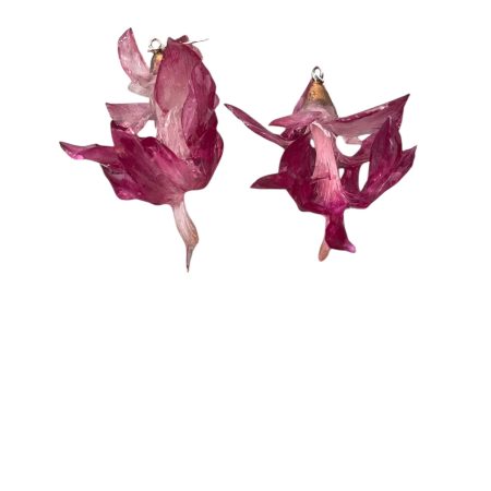 Handmade Resin Flower Earrings – Real Winter Cactus, Botanical Jewelry