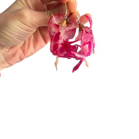 Handmade Resin Flower Earrings – Real Winter Cactus, Botanical Jewelry