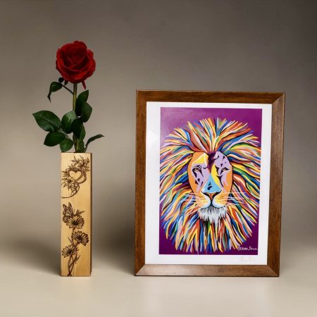 Floral Wooden Flower Holder