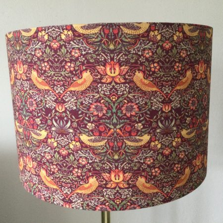 Strawberry Thief by William Morris – Drum Shade 30cm diameter x 20cm high. Free delivery