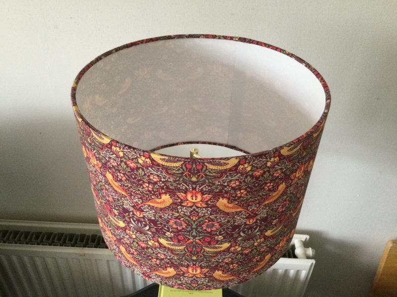 Strawberry Thief by William Morris – Drum Shade 30cm diameter x 20cm high. Free delivery