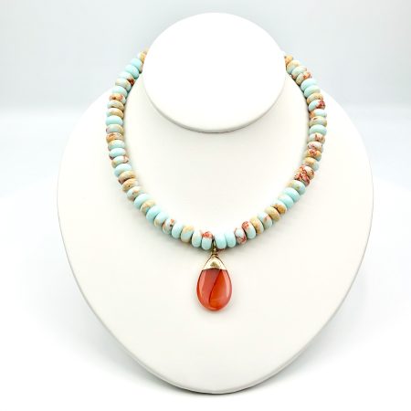 Ocean Breeze Beaded Pendant Necklace