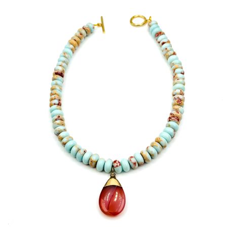 Ocean Breeze Beaded Pendant Necklace