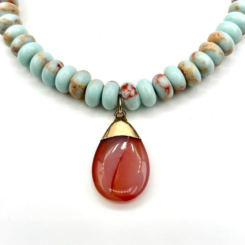 Ocean Breeze Beaded Pendant Necklace