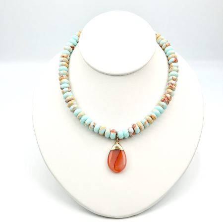 Ocean Breeze Beaded Pendant Necklace