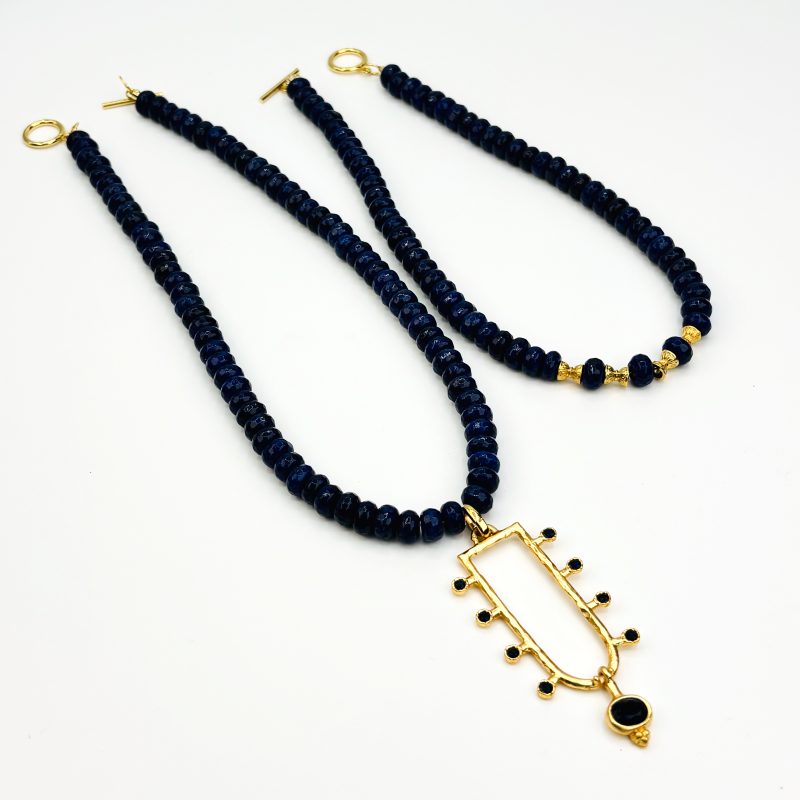 Midnight Blue Layered Statement Necklace