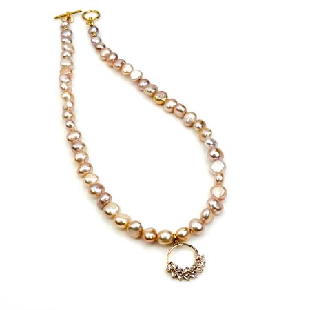 Blush Pearl Charm Necklace