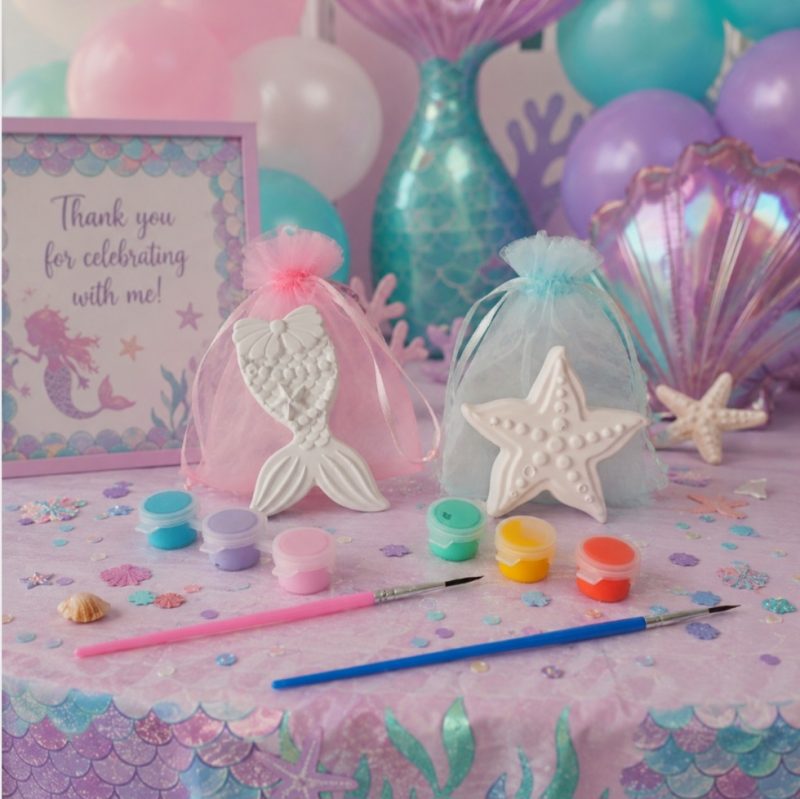 Paint Your Own Mermaid theme shapes, Choice of 3 shapes, Mermaid Themed Party Bag Filler,Kids Party Activity 🎨 🖌 🧜‍♀️