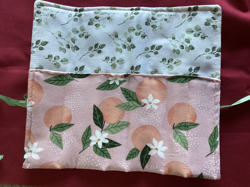 Brand New, Orange/Peach Make Up/ Jewellery/Pen/Accessories Fabric Wrap