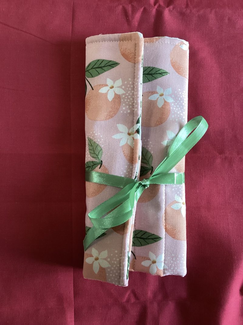 Brand New, Orange/Peach Make Up/ Jewellery/Pen/Accessories Fabric Wrap