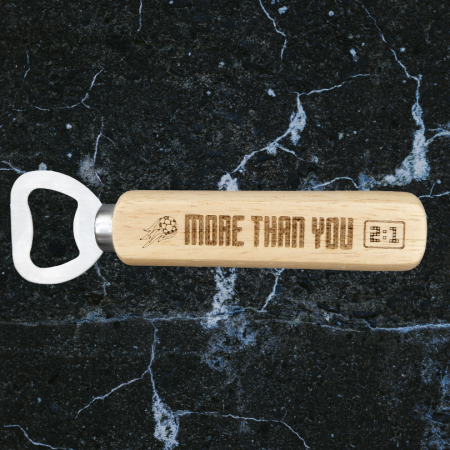 Laser engraved world cup 26 bottle opener with quote