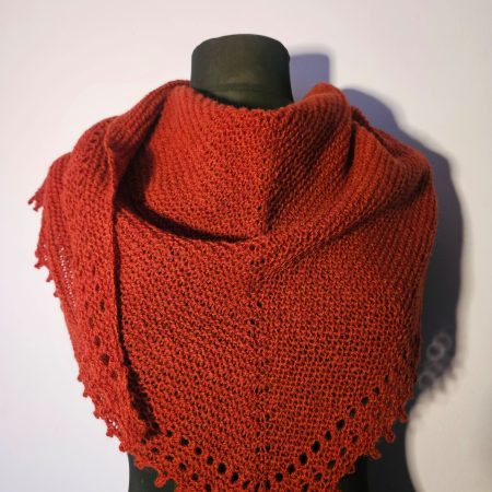 Handknitted 100% wool shawl.