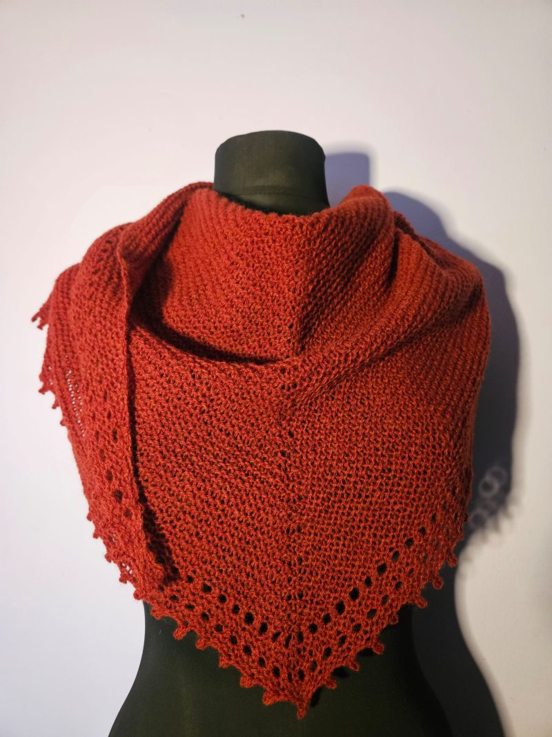 Handknitted 100% wool shawl.
