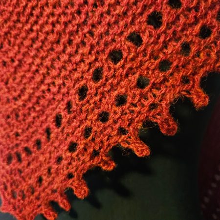 Handknitted 100% wool shawl.