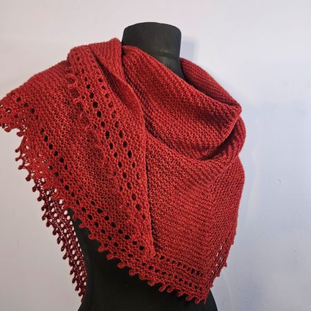 Handknitted 100% wool shawl.