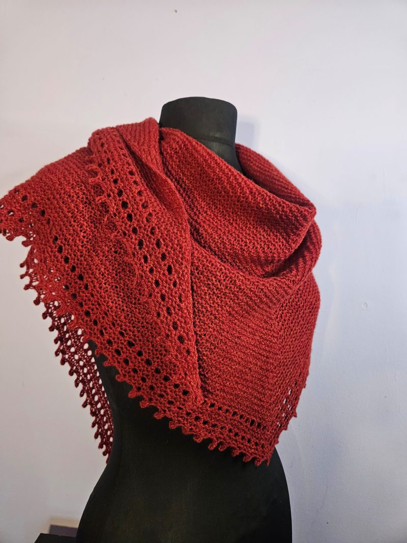 Handknitted 100% wool shawl.
