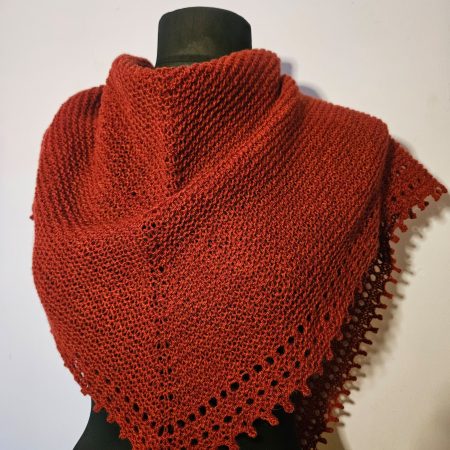Handknitted 100% wool shawl.