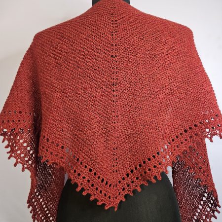 Handknitted 100% wool shawl.