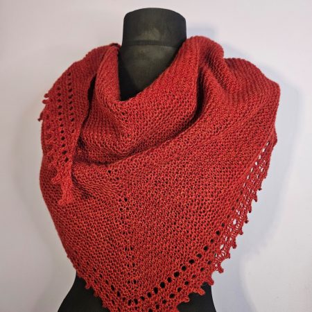 Handknitted 100% wool shawl.