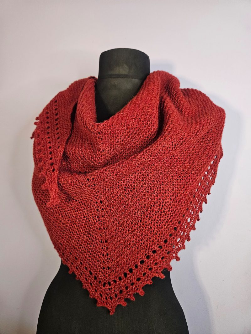 Handknitted 100% wool shawl.