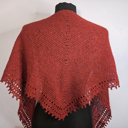 Handknitted 100% wool shawl.