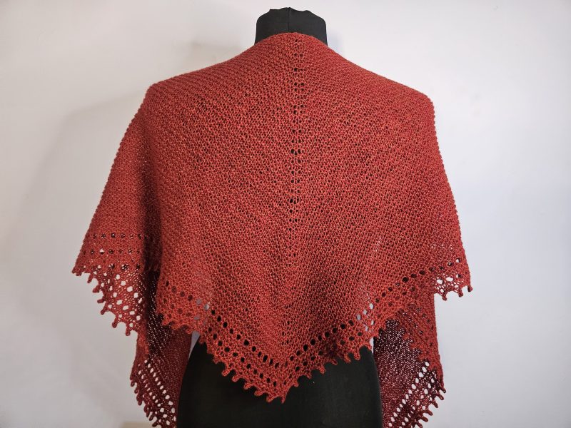 Handknitted 100% wool shawl.