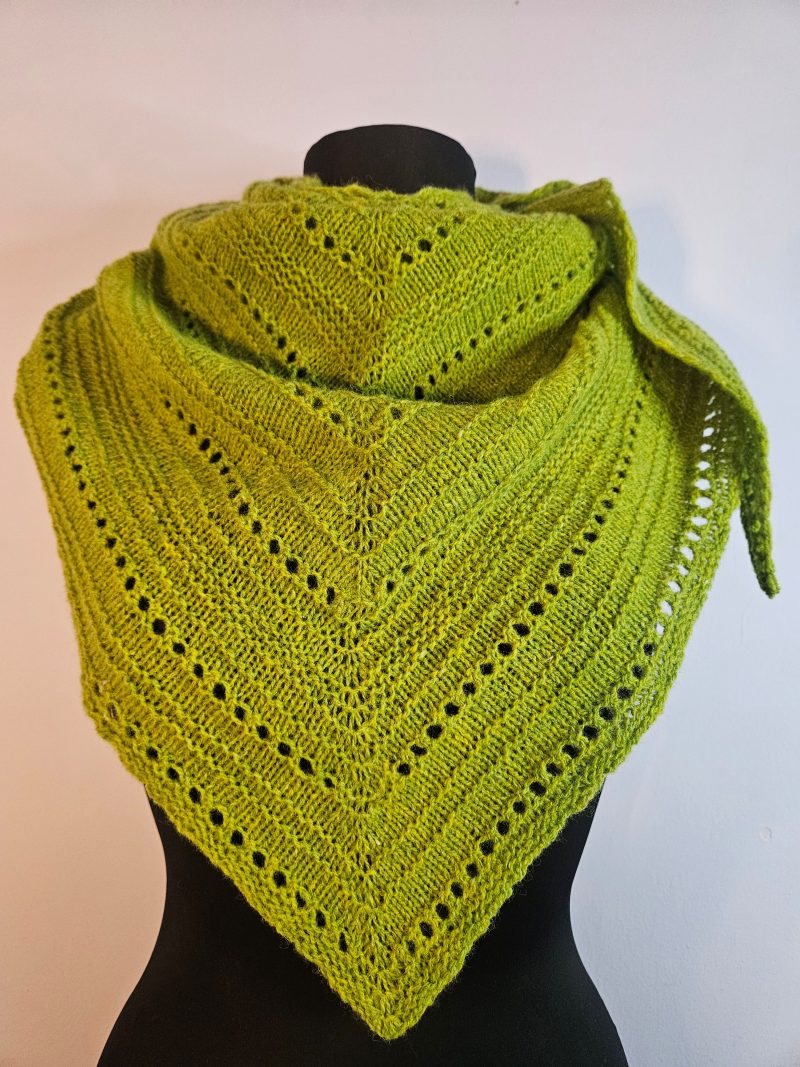 Handknitted 100% wool shawl.