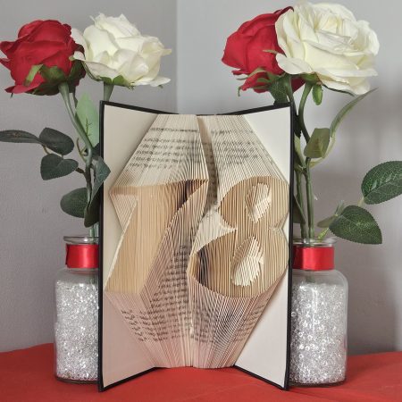 Folded Book Art. 18th Birthday. Recycled Book Gift.