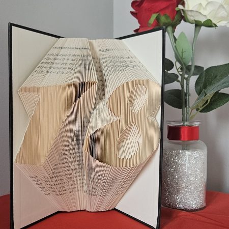 Folded Book Art. 18th Birthday. Recycled Book Gift.