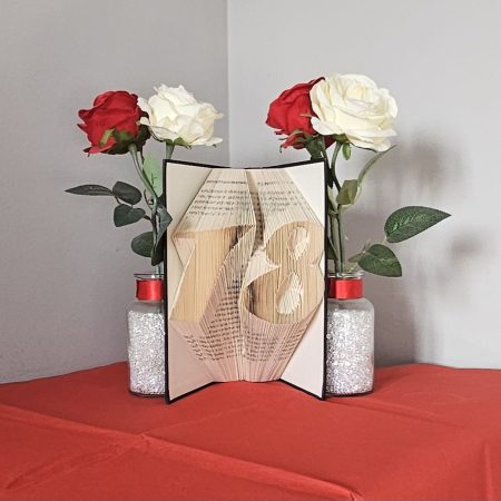 Folded Book Art. 18th Birthday. Recycled Book Gift.