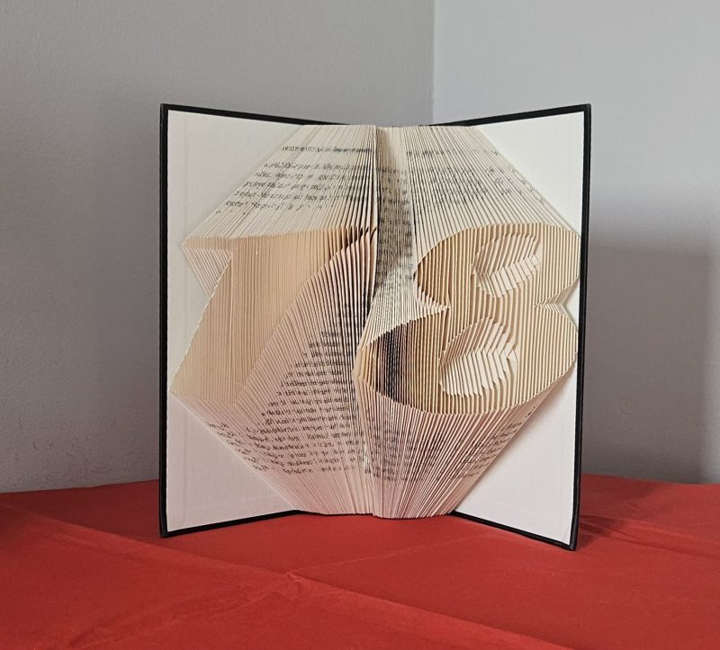 Folded Book Art. 18th Birthday. Recycled Book Gift.