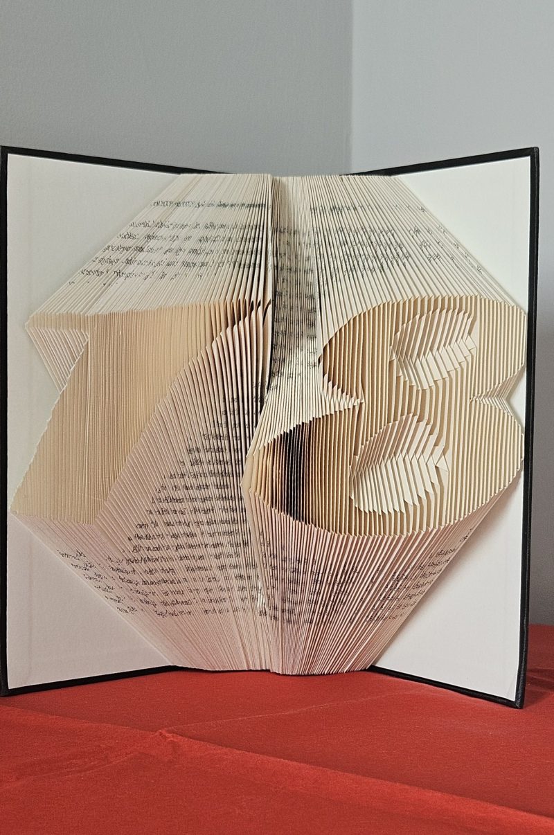 Folded Book Art. 18th Birthday. Recycled Book Gift.