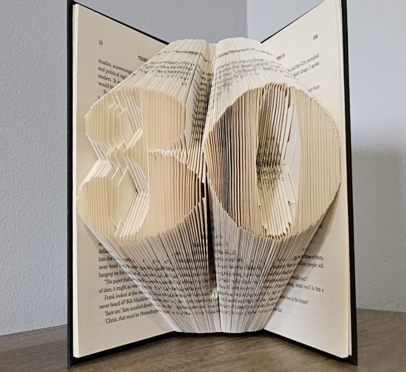 Folded Book Art. 30th Birthday. Recycled Book Gift.