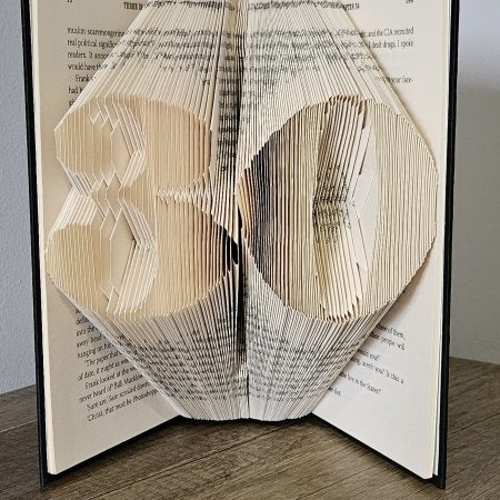 Folded Book Art. 30th Birthday. Recycled Book Gift.