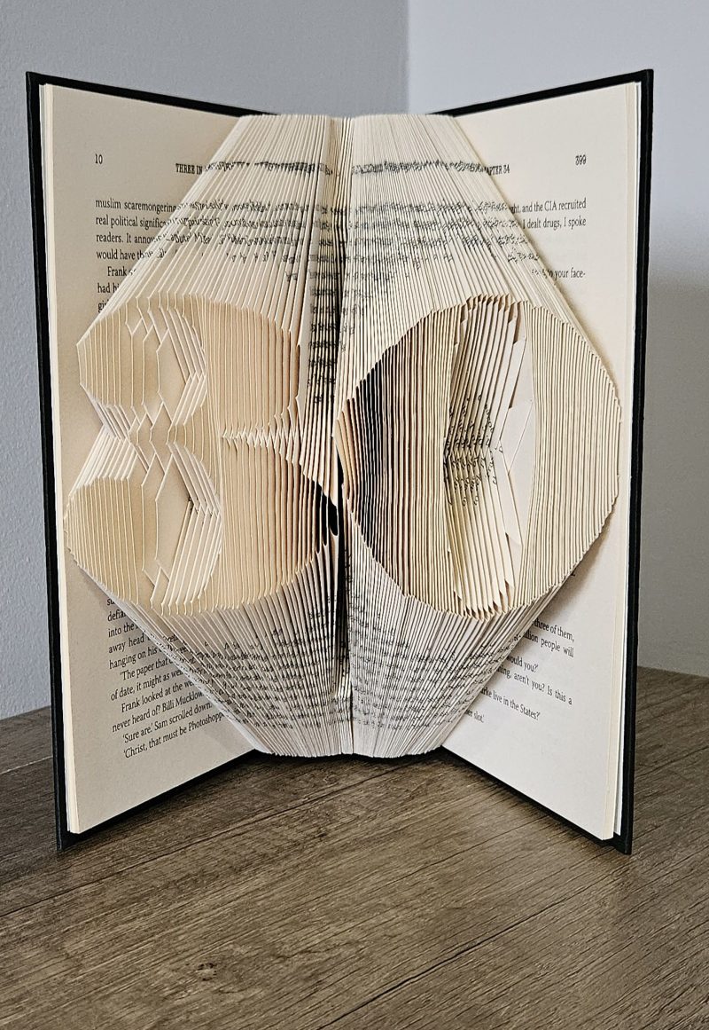 Folded Book Art. 30th Birthday. Recycled Book Gift.