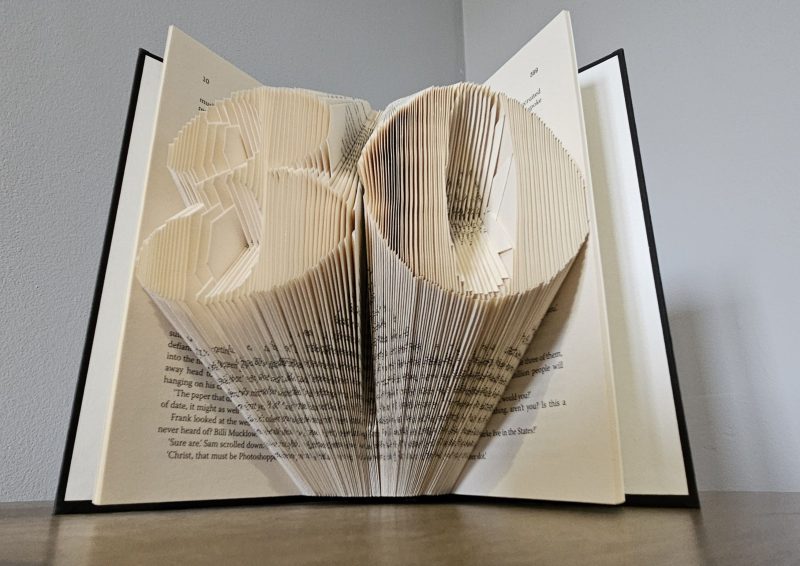 Folded Book Art. 30th Birthday. Recycled Book Gift.