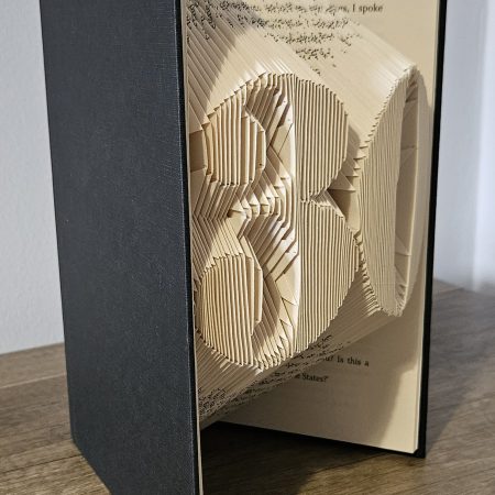 Folded Book Art. 30th Birthday. Recycled Book Gift.