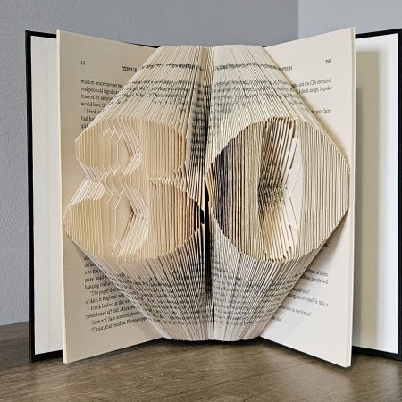 Folded Book Art. 30th Birthday. Recycled Book Gift.