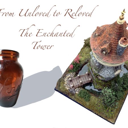 The Enchanted Tower Book Nook/Handmade Fantasy Fairy House with Rechargeable LED Lights