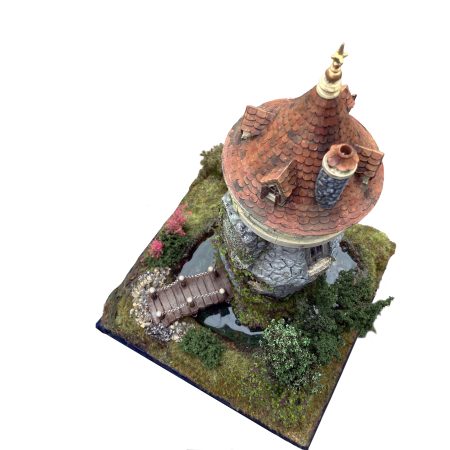 The Enchanted Tower Book Nook/Handmade Fantasy Fairy House with Rechargeable LED Lights