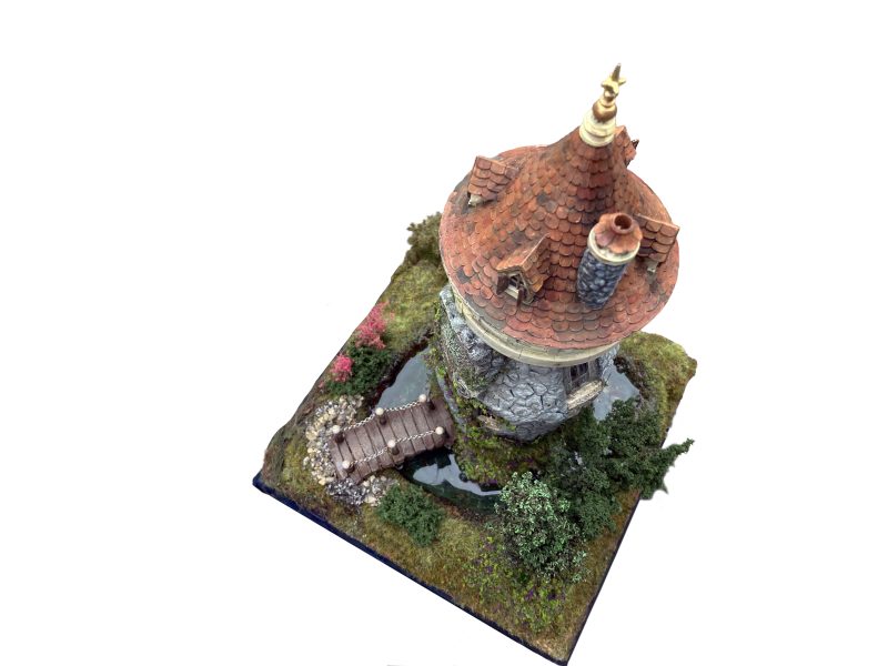 The Enchanted Tower Book Nook/Handmade Fantasy Fairy House with Rechargeable LED Lights