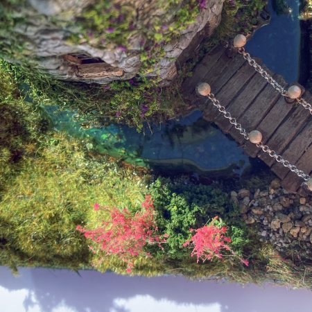 The Enchanted Tower Book Nook/Handmade Fantasy Fairy House with Rechargeable LED Lights