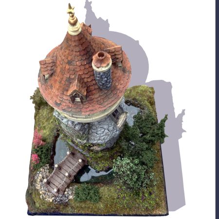 The Enchanted Tower Book Nook/Handmade Fantasy Fairy House with Rechargeable LED Lights