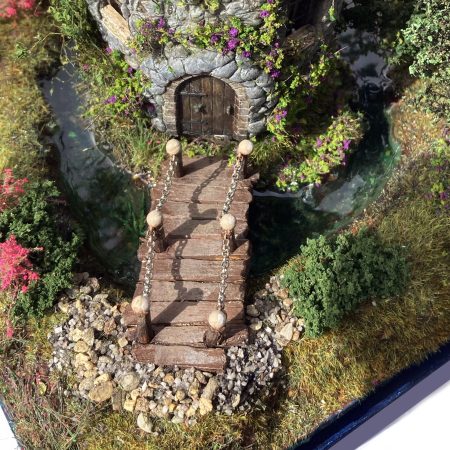 The Enchanted Tower Book Nook/Handmade Fantasy Fairy House with Rechargeable LED Lights