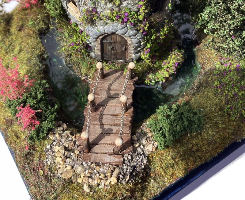 The Enchanted Tower Book Nook/Handmade Fantasy Fairy House with Rechargeable LED Lights