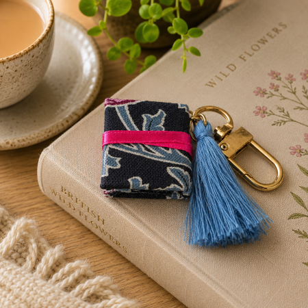 Handmade Miniature Book Keyring - William Morris