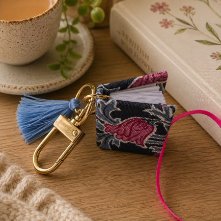Handmade Miniature Book Keyring - William Morris